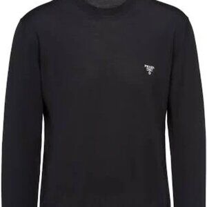 PRADA Men’s Embroided Wool Cashmere Crewneck Sweater Medium Authentic